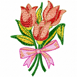 Flowers And Tree Embroidery Design 1